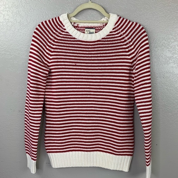 GH Bass & Co Crew Neck Red & White Striped Sweater - Picture 6 of 6